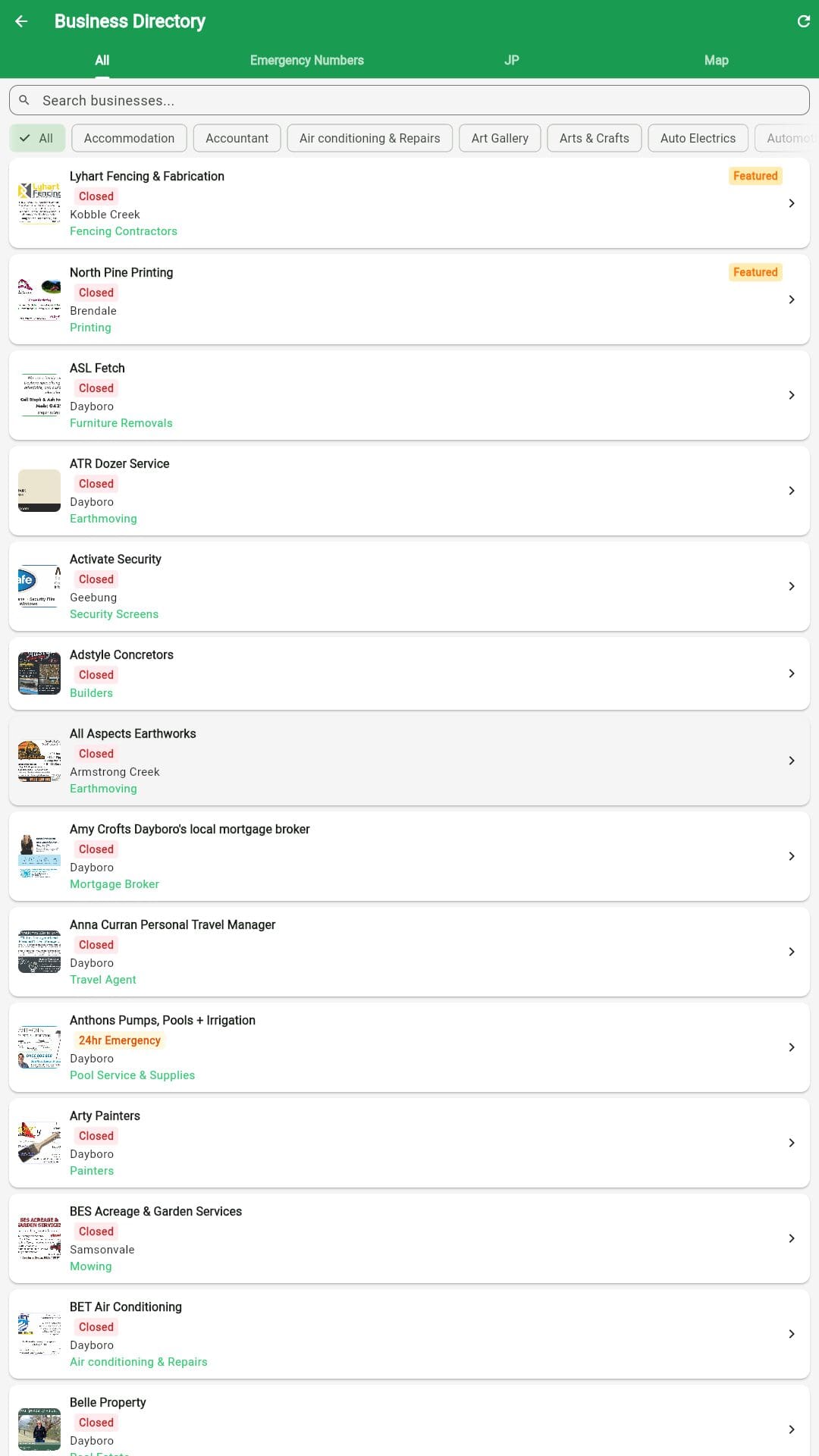 Dayboro Buddy app local business directory.
