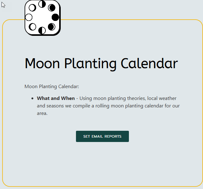 Moon Planting Calendar