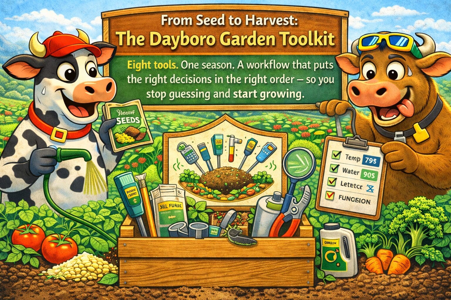 The Dayboro Garden Toolkit — eight tools from seed to harvest